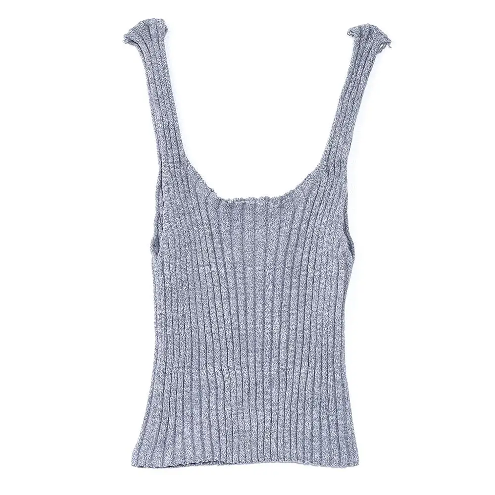 2018 Сексуальная Женская облегающая трикотажная кофточка с бретельками