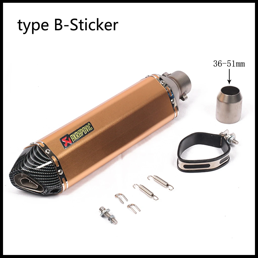 type B-Sticker 470 мм мотоцикл Akrapovic выхлопная труба Escape универсальный модифицированный скутер глушитель дБ убийца глушитель для Z250 MT03 ATV Dirt Bike - Цвет: type B-Sticker