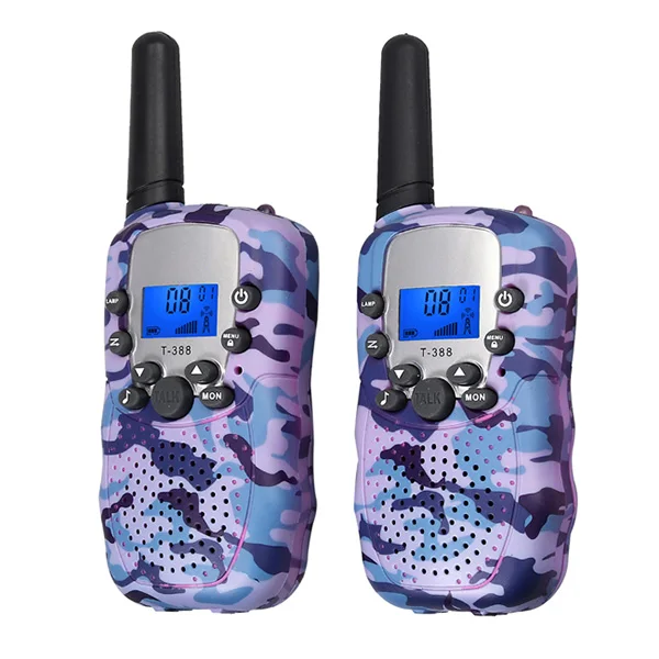 purple ESYNiC T-388 детская рация Walky Talky 8 каналов для мальчиков и девочек 3 км Диапазон Встроенный светодиодный фонарь 2 способ радио - Цвет: purple