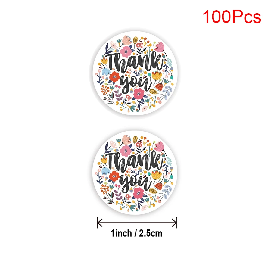 

Набор наклеек "Спасибо", цветы, бумага, 100-500 шт