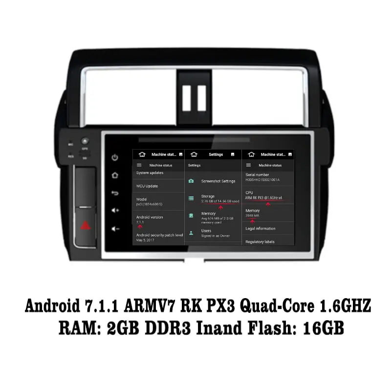 Liislee Android 7 1 2G RAM для Toyota Prado 150 автомобильное радио Аудио Видео Мультимедиа DVD плеер