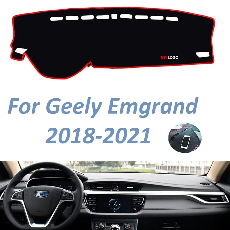 

Для Geely Emgrand 2018 2019 2020 2021 левый и правый руль Нескользящие приборной панели крышки коврик от солнца, автомобильные аксессуары