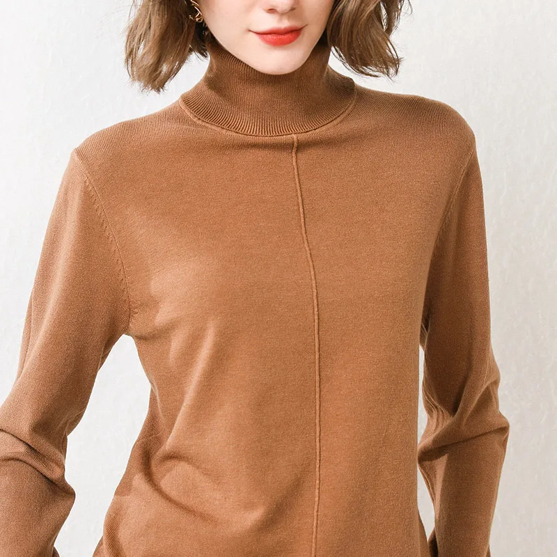Autumn and winter turtleneck sweater women's knit bottoming short cashmere ALKMENE 2019 new warmth slim sexy thickening | Женская