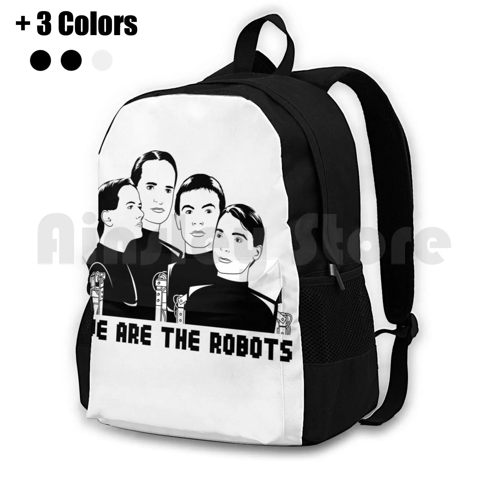 

We Are The Robots Outdoor Hiking Backpack Waterproof Camping Travel Kraftwerk Robots Robotic Music Electro Synth Electronic