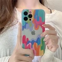 3d art painting colorful phone case for iphone 12 13 11 pro max mini x xs xr 7 8 plus se 2 ultra thin silicone transparent cover