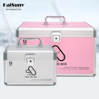 double layer household medicine box aluminum alloy outdoor camping first aid kit cosmetics medicine tools storage box organizer