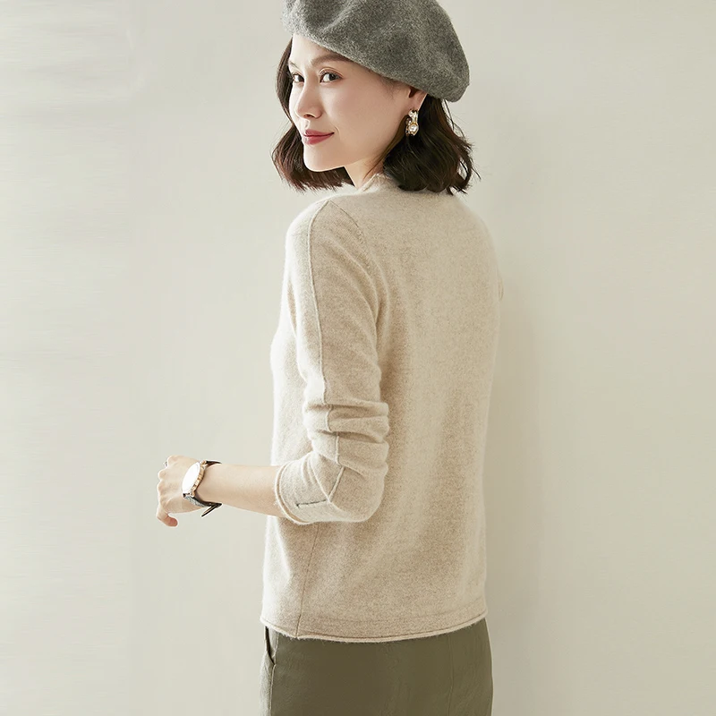 adishree 2020 woman winter 100% Cashmere sweaters autumn knitted Pullovers High Quality Warm Female thickening Turtleneck