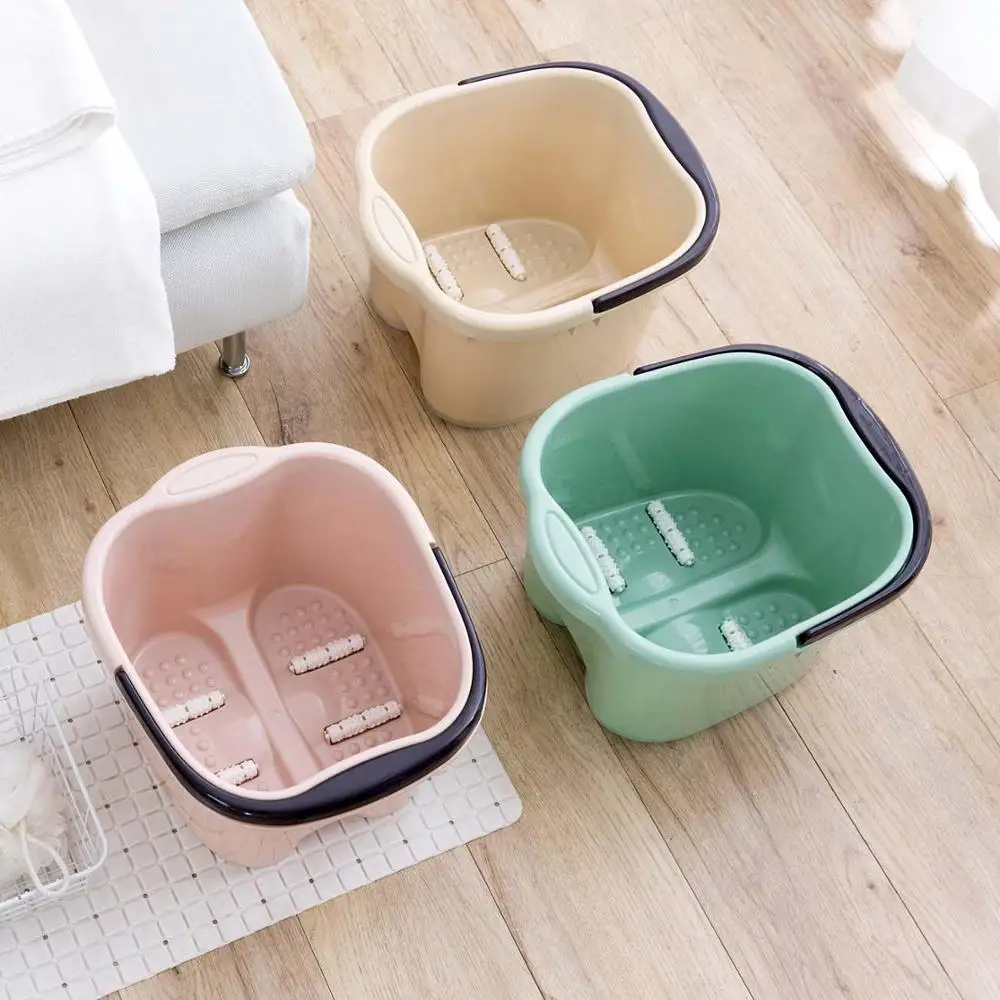 

Portable Style Foot Bath Tub Roller Massage Foot Bucket Large Plastic Foot Washing Barrel Health Essential Artifact