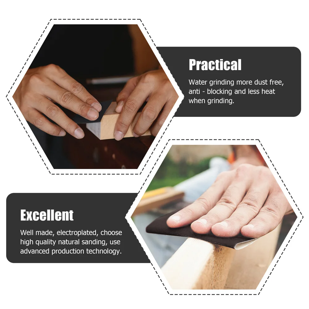 

12 Sheets Handicrafts Furniture Finishing Sandpaper Kit for Dry Wet Dual Use