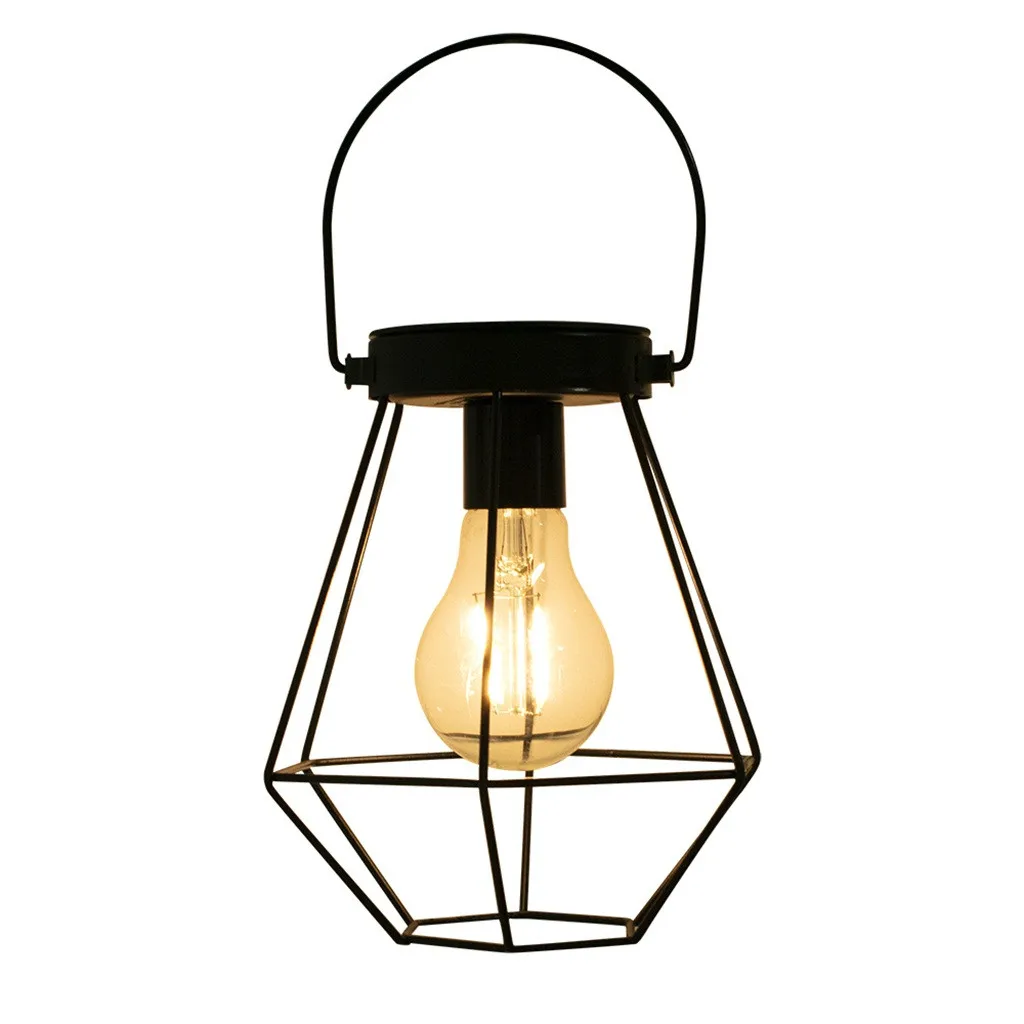 

Solar Energy Power Light Home Garden Outdoor Stainless Steel Solar Light Garden Light Wrought Iron Lantern Hanging Lamps