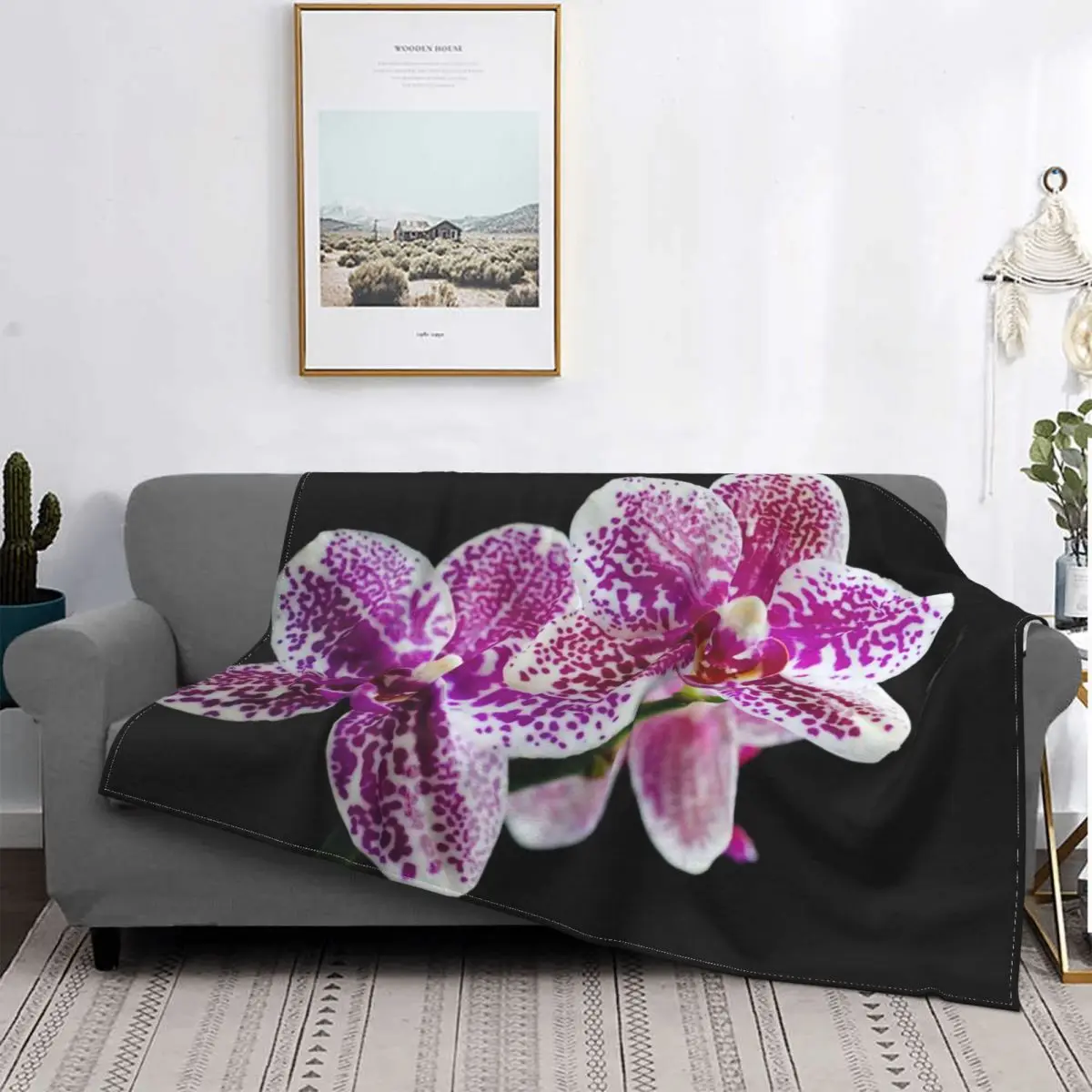 

Botany Blanket Plant pattern Printed Cotton Breathable Coral Fleece Throw Blankets For Bedroom Quilt