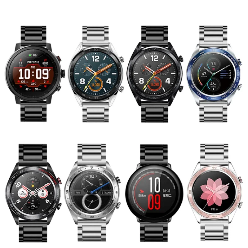 

Stainless steel Band Strap for Samsung galaxy watch 42mm 46mm Wristband Metal Watch Band 18mm 20mm 22mm Golden Black