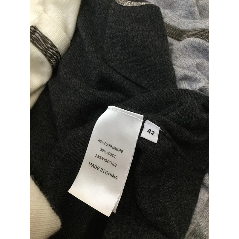 

30%Wool + 45% Cashmere Knit warm Suits beading knit cashmere wool Sweater + Mink Cashmere Trousers Leisure Two-pieces sets wq360