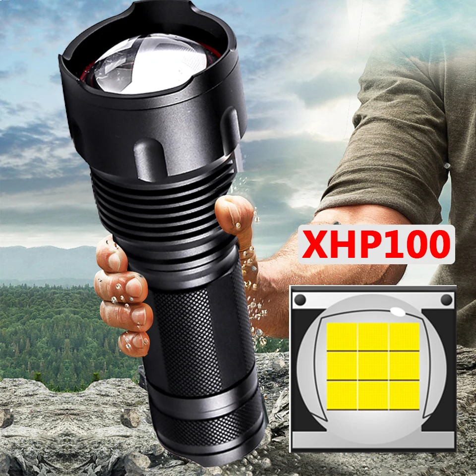 Высокое качество Xhp100 9-core светодиодный фонарик 18650 26650 AA Батарея фонарь XHP50 XM-L2 U3 T6