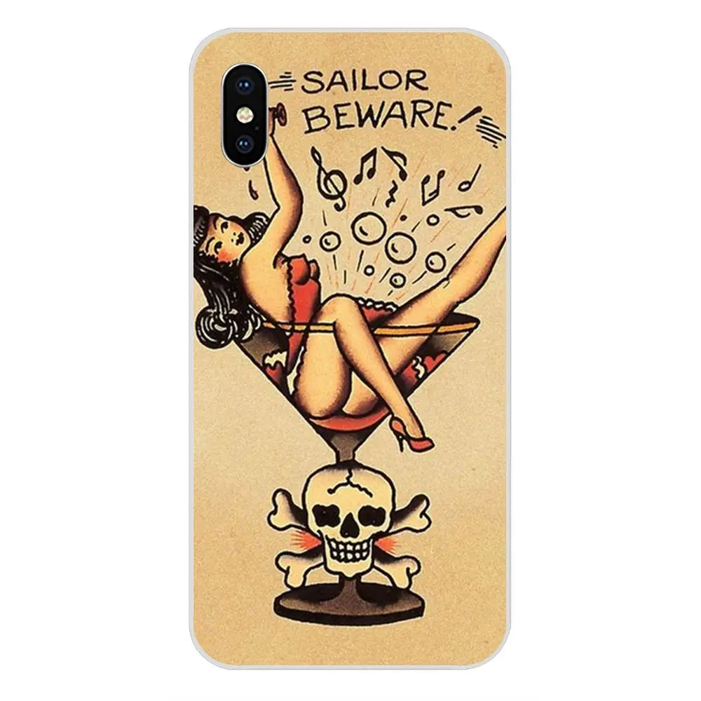 Soft Design Phone Sailor Jerry Tattoo For Huawei Honor 4C 5A 5C 5X 6 6A 6X 7 7A 7C 7X 8 8C 8S 9 10 10i 20 20i Lite Pro | Мобильные