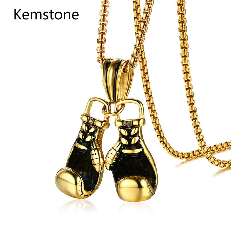 Модное винтажное ожерелье Kemstone с кулоном из титановой стали золотого
