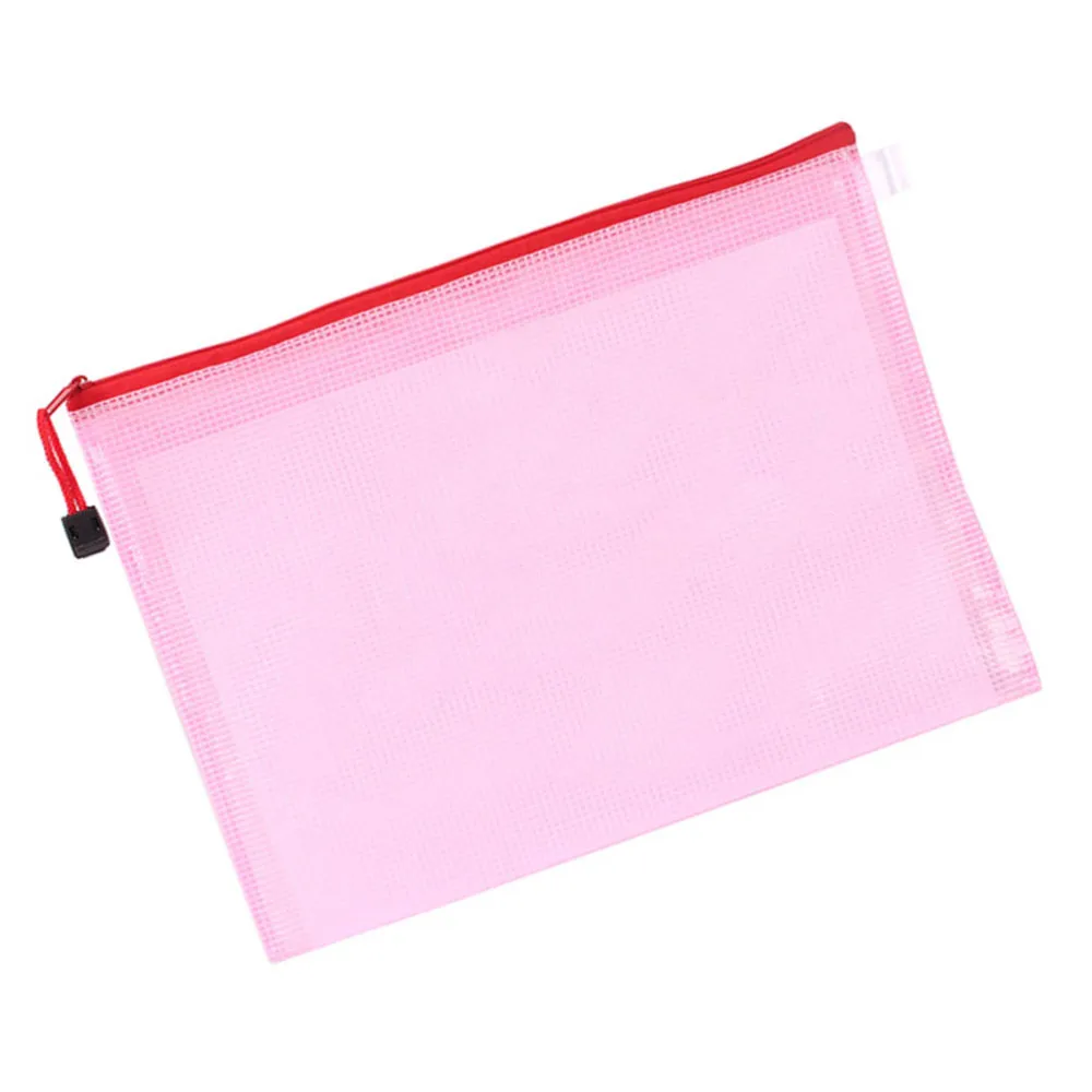 

15Pcs A4 File Pockets PVC Zipper File Bags Documents Organizer Pouch