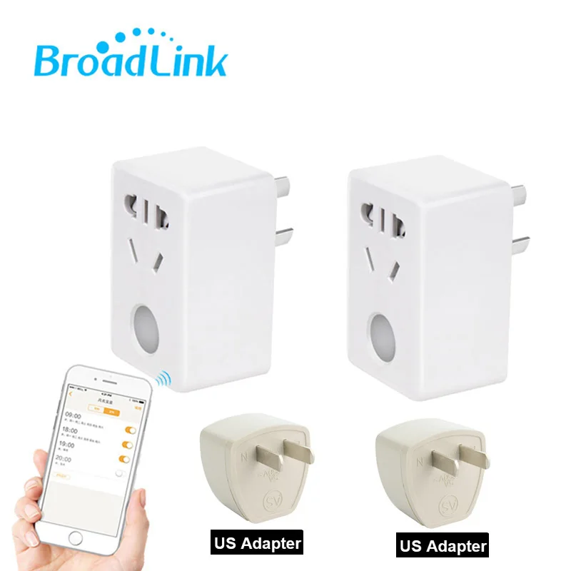 2PCS Add US Adapter Broadlink SP Mini3 управление мини 3 беспроводной Смарт розетка Wifi 4G пульт дистанционного управления дизайн умный дом автоматизация - Цвет: 2PCS Add US Adapter
