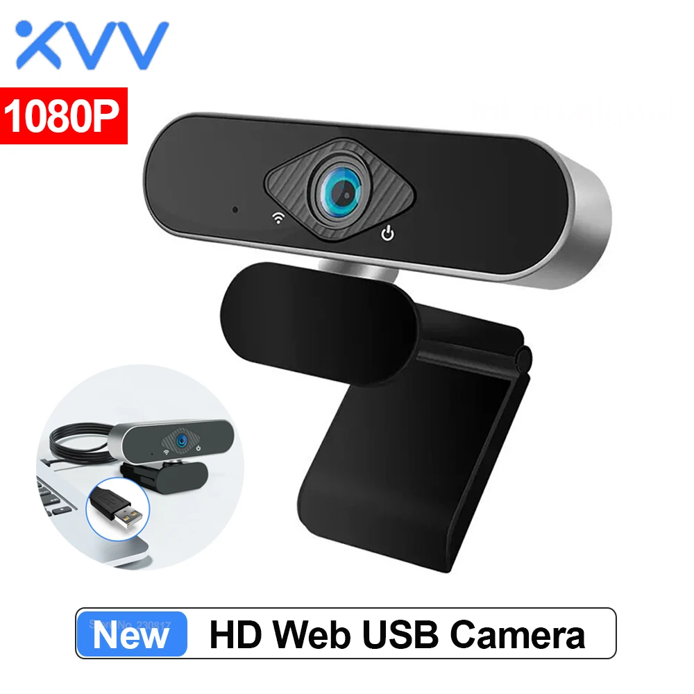 Веб камера Xiaovv 1080P с микрофоном широкоугольная USB HD 150 ° веб трансляция для