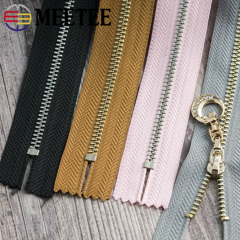 Meetee, 3 шт., 11-25 см, 3#, металлическая молния, закрытый конец, золото, серебро, зуб, луна, тяга, молния, замок, сделай сам, сумка, одежда, Швейные аксессуары, ZA005