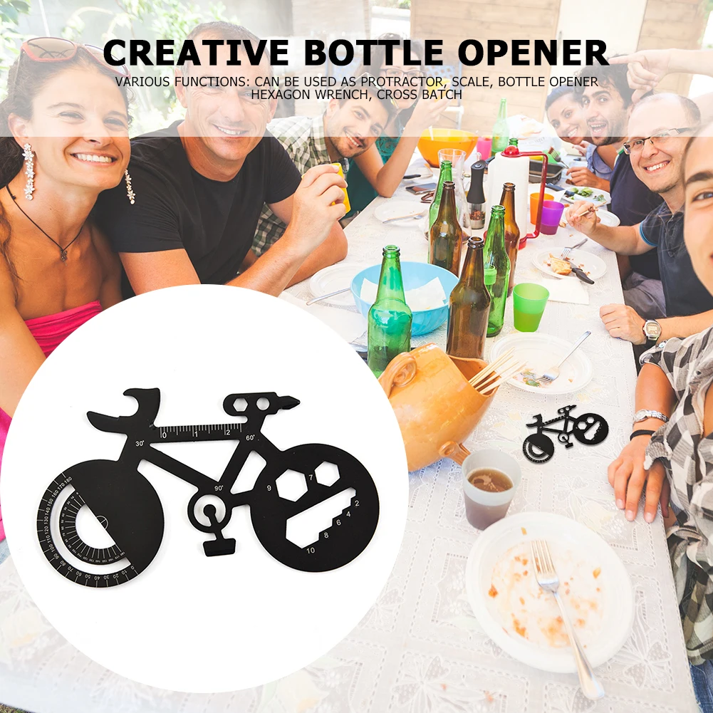 

Outdoor Multifunctional Bicycle Repair Wrench Bottle Opener Ruler Creative Bicycle Shape Wrench Card Portable EDC Tool Card
