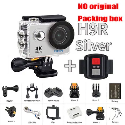 H9R Silver Оригинальная Экшн-камера eken H9 H9R Ultra FHD 4K 25fps 1080P 60fps WiFi 2," 170D mini go подводный водонепроницаемый шлем Спортивная камера - Цвет: H9R Silver