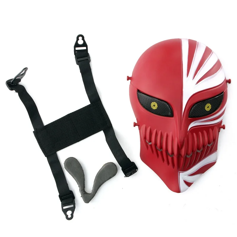 Death Ichigo Kurosaki Bleach Full Face Tactical Mask Skull Cosplay Halloween Wargame Military Army Airsoft Paintball Masks