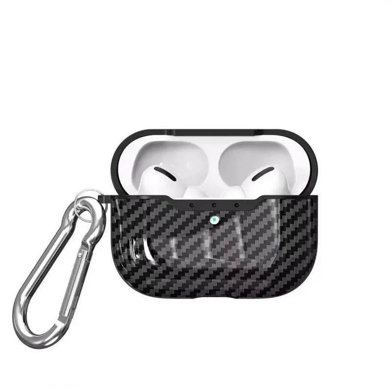 Чехол для AirPods Pro ударопрочные наушники с текстурой личи из углеродного волокна