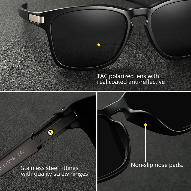 Женские солнцезащитные очки KDEAM поляризационные среднего и большого размера в