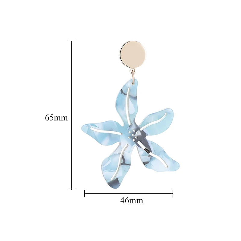 Красочные Висячие серьги с цветами для женщин акриловые ювелирные изделия в