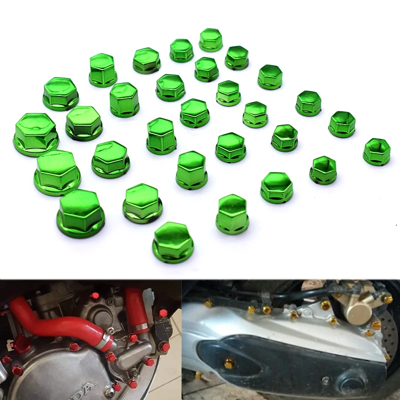 30 шт./компл. крышка гайки для мотоцикла гайка украшение болт хромированный