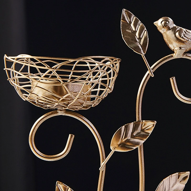 

Nordic Wrought Iron Golden Bird Aroma Candle Holder Hand Forged Romantic Decoration for Home Dining Room Display