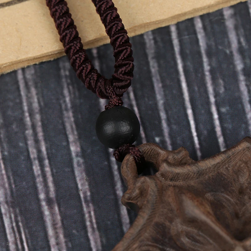 1 Pc 80cm Sandalwood Natural Stone Pendant Necklace Sweater Chain Adjustable Jewelry Gift | Украшения и аксессуары