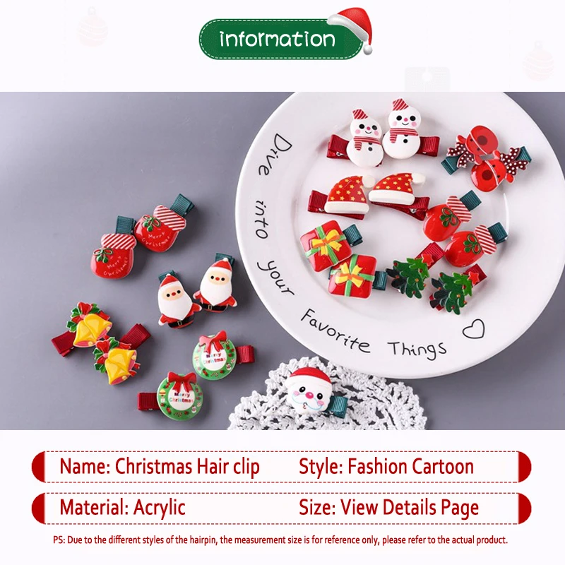 Детские зажимы для волос женщин девочек милые рождественские лося заколки