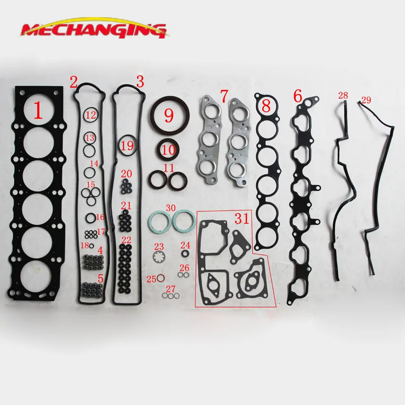 

2JZ 2JZ-GE 2JZGE для LEXUS SC GS 300 400 430 для TOYOTA SUPRA 24V металлическая стандартная полная прокладка двигателя 04111-46064