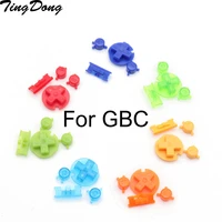 10sets for gbc d pads a b buttons plastic power on off buttons keypads for gameboy color gbc colorful buttons
