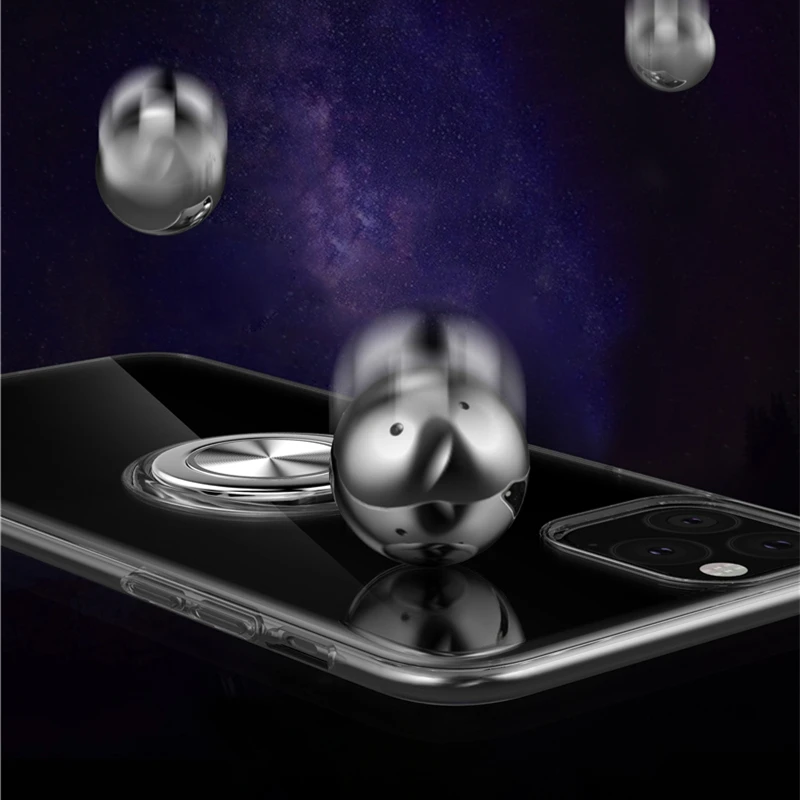 For iPhone 11 Pro Case MAX Soft Silicone Ring Holder Apple max Coques |