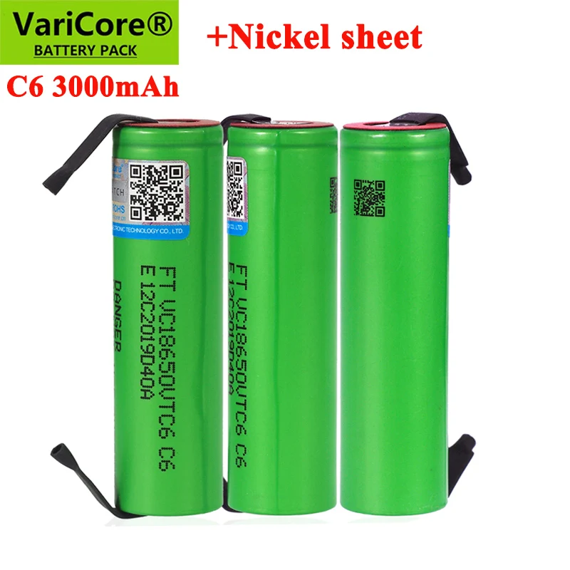 VariCore VTC6 3 7 V 3000 mAh 18650 литий ионная аккумуляторная батарея VC18650VTC6 батареи + DIY