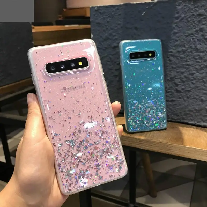 Мягкий силиконовый Блестящий блестящий чехол с блестками для samsung Galaxy S10 S8 S9 Plus S10E