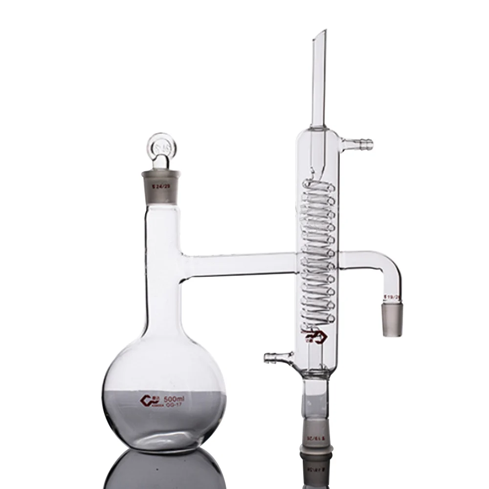 

Плоская колба дистиллятор Дистилляция эксперимент химические инструменты для обучения демонстрация высокого боросиликатного стекла стекловар