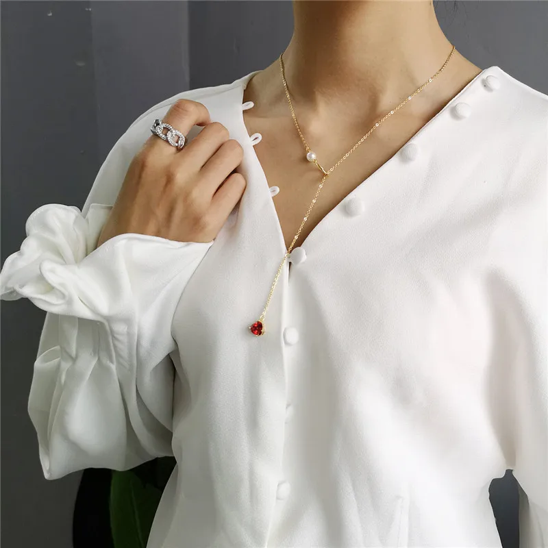 RUIYI реальные 925 стерлингового серебра ювелирные изделия красная Кулон Сердце