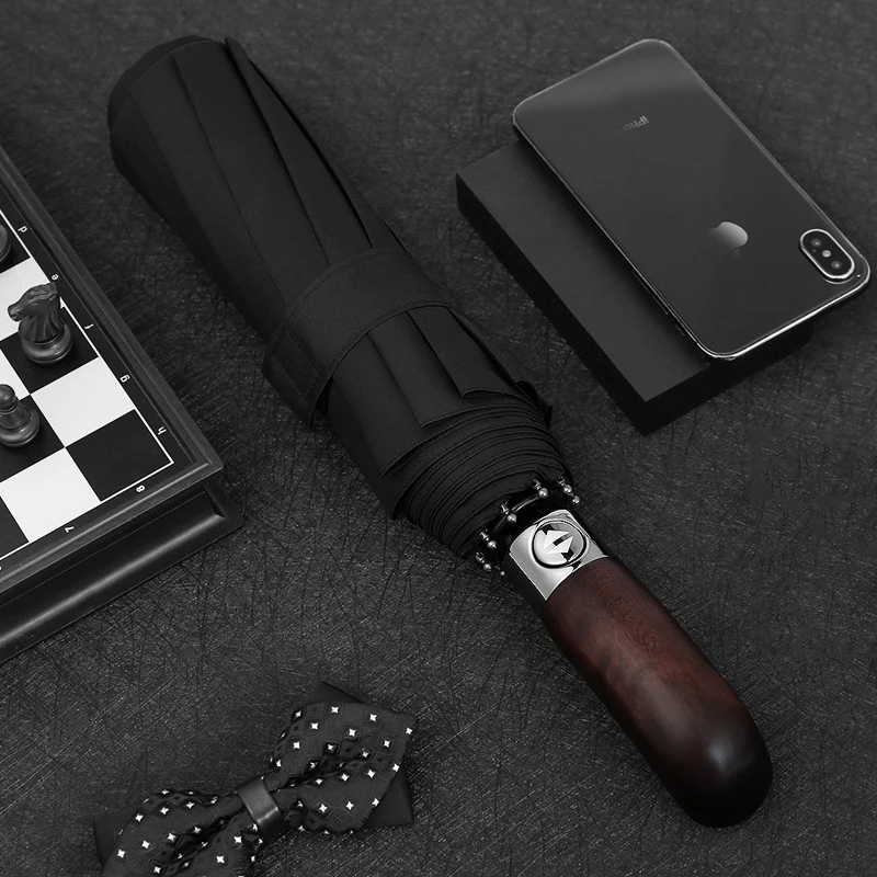 Автоматический зонт с ручкой в виде бревен складной для мужчин и женщин зонтик