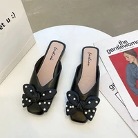 zar a slippers women summer luxury 2021 new bow sandals flat casual female slip on slides woman lazy shoes plus size sandalias