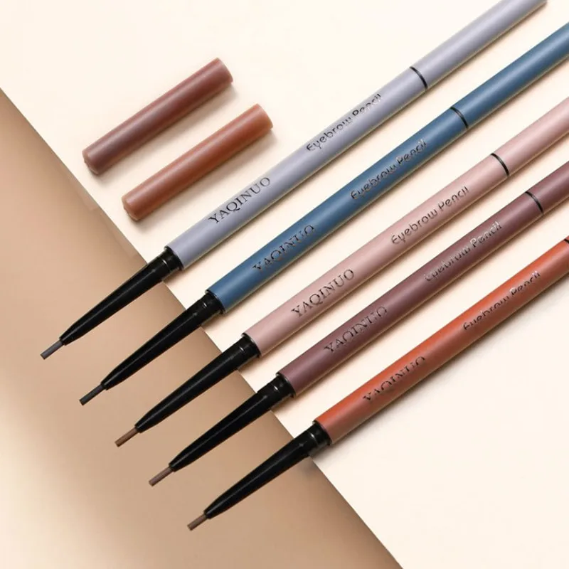 Двойной конец супер тонкий карандаш для бровей и кисть водостойкая долговечная