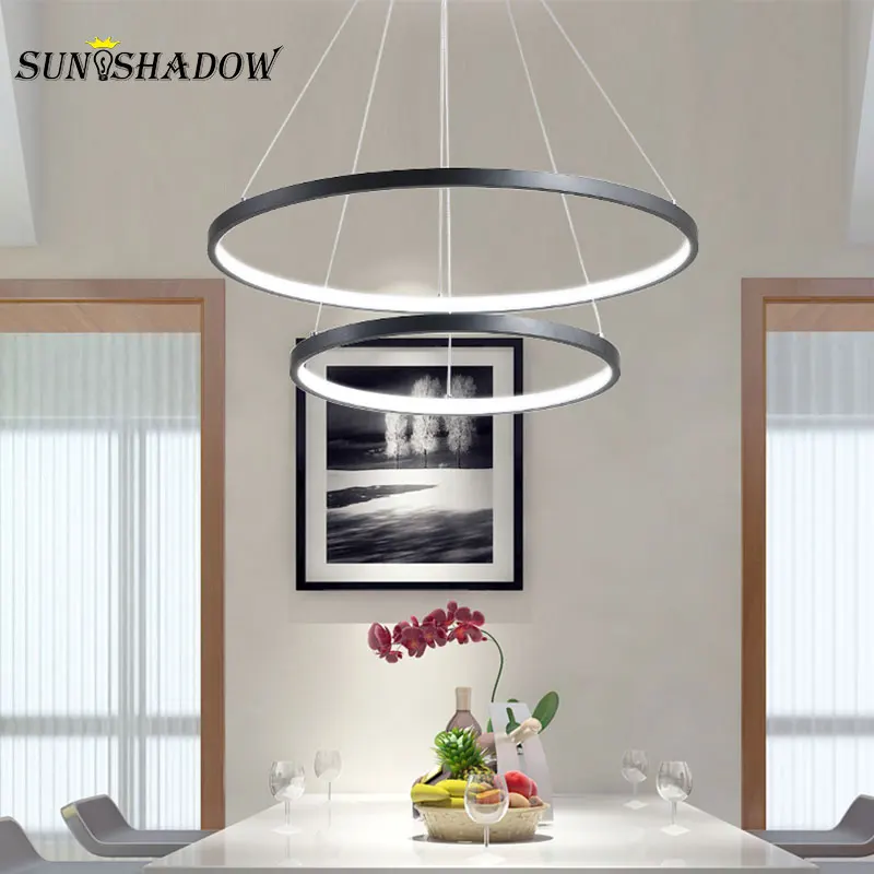 Светодиодные люстры современные светильники черно-белого цвета для дома