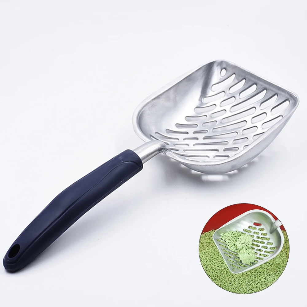 Туалет для кота чистящий продукт металлический кошачий помет ковшик для питомцев совок для уборки наполнителя кошачьего лотка из алюминиевого сплава инструмент для чистки домашних животных