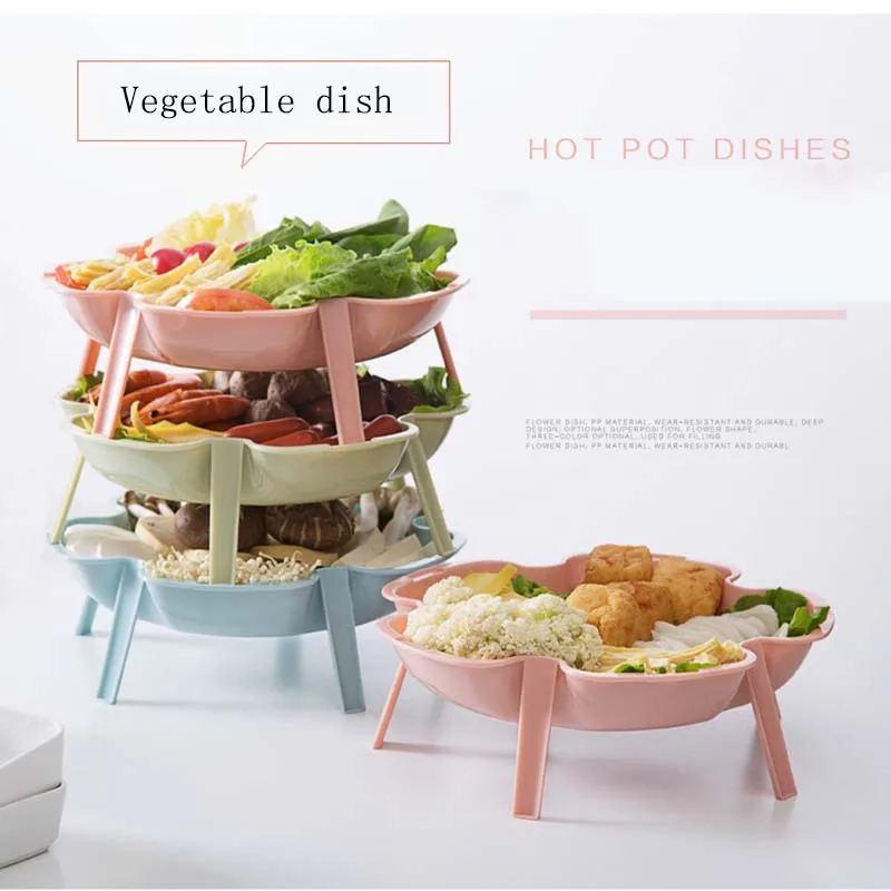 Пластик ленивый Блюдо Фруктов двухслойные коробок для закусок из конфетные