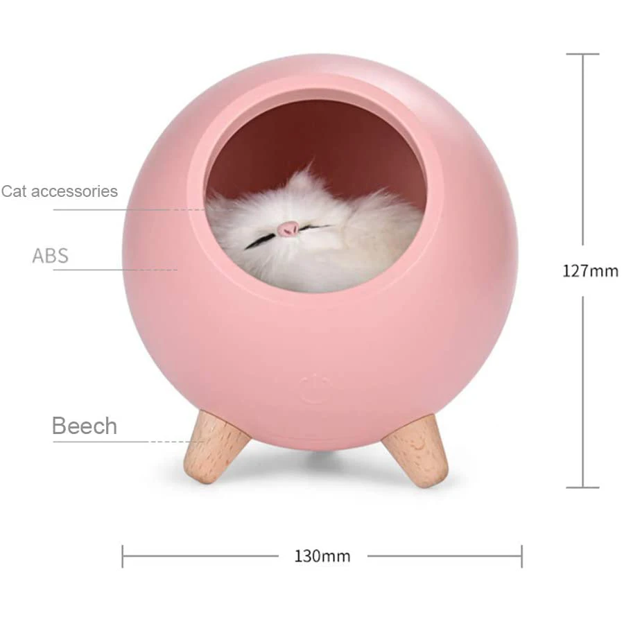 LED Night Light Bluetooth Speaker Cute Cat House Touch Dimming Baby Kids Bedside Sleep Lamps Bedroom Home Decor Holiday Gift | Лампы и