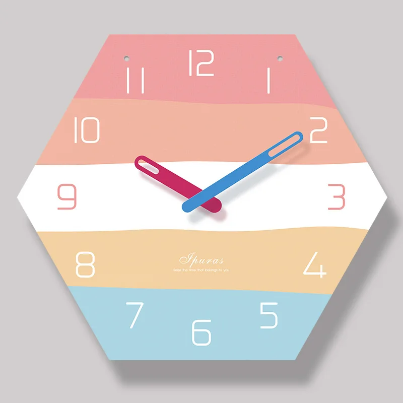 

The Hexagonal Fourteen Inch Lanyard Wall Clock Large Wall Clock Kids Wall Clock 3D Acrylic Wall Clock Wall Clocks Home Decor
