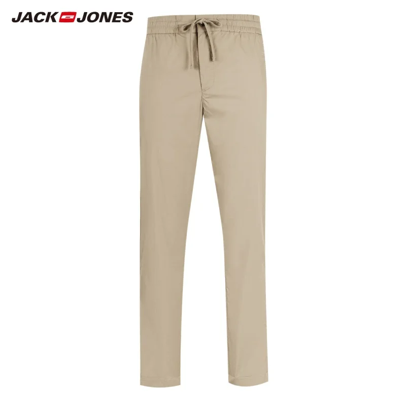 Мужские хлопковые повседневные эластичные брюки JackJones 218314541 | Мужская одежда
